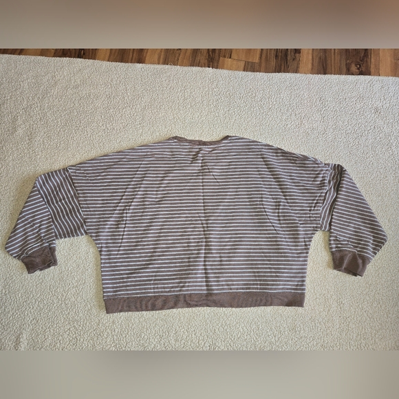 Zyia Brown And Blue Striped Crop Top - Picture 7 of 7